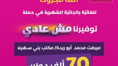 بنك فلسطين يعلن اسم الفائز بالجائزة الشهرية ضمن حملة "توفيرنا مش عادي" والبالغ قيمتها 70,000 دولار