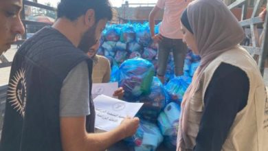 ضمن أنشطة حملة " أغيثوا غزة " .. الإغاثة الزراعية توزع 1300 طرد صحي لصالح الأسر النازحة لمراكز الإيواء في خانيونس