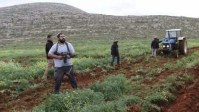 مستعمرون يوسعون طريقا زراعيا في أراضي المواطنين غرب بيت لحم