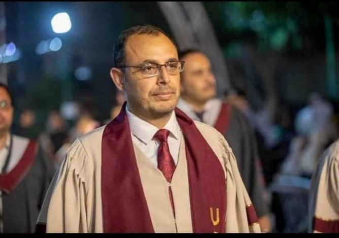 استشهاد الدكتور سعيد الزبدة رئيس الكلية الجامعية في غزة