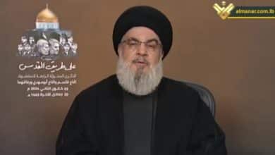 نصر الله : جريمة اغتيال العاروري خطرة لن تمر دون رد وبيننا وبينكم الميدان