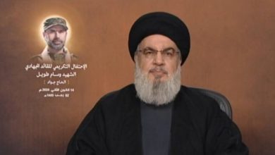 نصر الله ""اسرائيل" ستخضع لشروط المقاومة في غزة