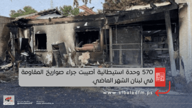 570 وحدة استيطانية أصيبت جراء صواريخ المقاومة في لبنان الشهر الماضي