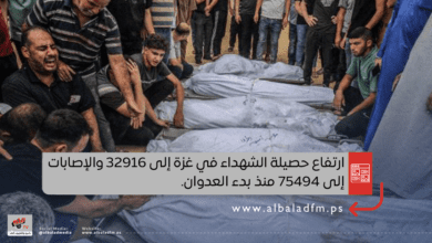 ارتفاع حصيلة الشهداء في غزة إلى 32916 والإصابات إلى 75494 منذ بدء العدوان