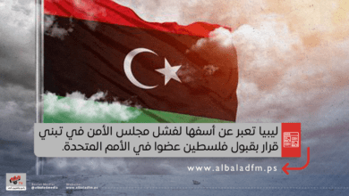 ليبيا تعبر عن أسفها لفشل مجلس الأمن في تبني قرار بقبول فلسطين عضوا في الأمم المتحدة