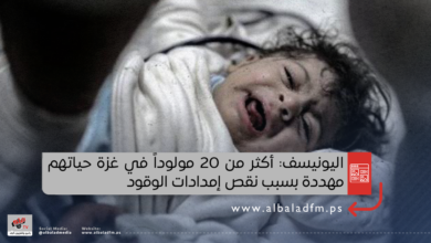 اليونيسف: أكثر من 20 مولوداً في غزة حياتهم مهددة بسبب نقص إمدادات الوقود