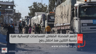 الأمم المتحدة: انخفاض المساعدات الإنسانية لغزة بنسبة الثلثين منذ احتلال رفح