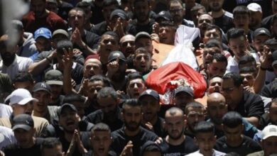 تشييع جثمان الشهيد وجيه الرمحي في البيرة