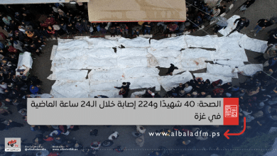 الصحة: 40 شهيدًا و224 إصابة خلال الـ24 ساعة الماضية في غزة