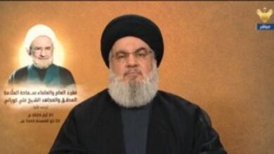نصر الله: معركة غزة معركة وجود والجبهة اللبنانية قوية وضاغطة على الاحتلال