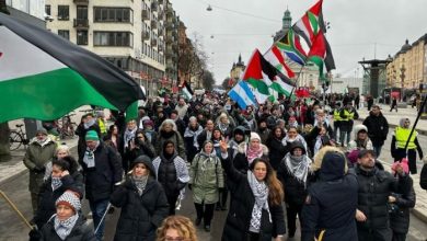 تظاهرة في ستوكهولم تنديدا بدعوات التهجير القسري لشعبنا