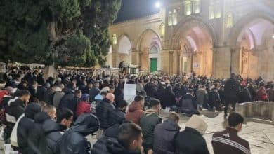85 ألف مصل يؤدون "العشاء" و"التراويح" في المسجد الأقصى