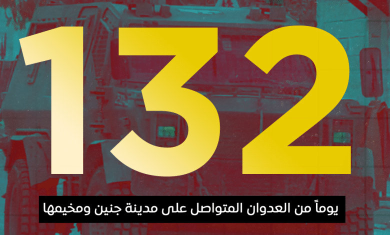 العدوان على مدينة جنين ومخيمها يدخل يومه الـ 132 على التوالي