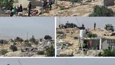 الاحتلال يهدم 12 خيمة ومسكنا في خلة الضبع بمسافر يطا جنوب الخليل