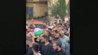 تشييع جثمان الشهيد قصي عيسى في قرية سالم شرق نابلس