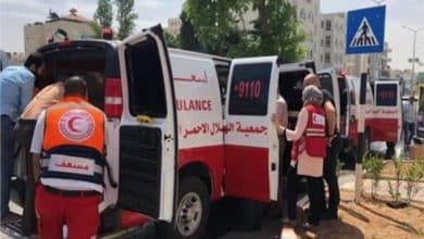 إصابة طاقم تابع للهلال الأحمر بالاختناق في طوباس