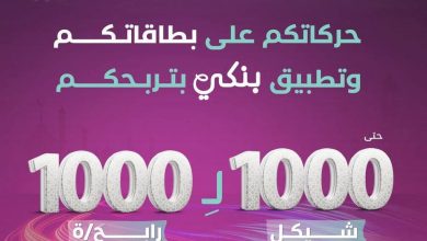 بنك فلسطين يطلق حملته الرمضانية بعنوان "حركاتكم على بطاقاتكم وتطبيق بنكي بتربحكم" حتى 1000 شيكل لـ 1000 رابح/ة