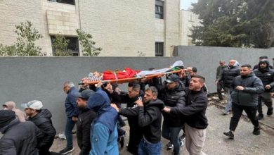 تشييع جثمان الشهيد مصطفى حمد في مخيم قلنديا شمال القدس المحتلة