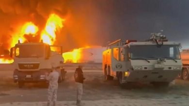 حريق كبير في مطار الكويت وشركة في البحرين جراء هجوم بالمسيرات