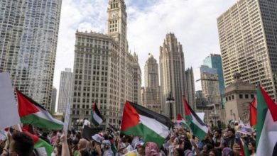 تظاهرة حاشدة في شيكاغو رفضا لقانون إعدام الأسرى الفلسطينيين