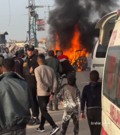 شهيد وعدة إصابات في قصف الاحتلال مركبة وسط قطاع غزة