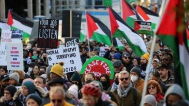 وقفة احتجاجية في نيويورك ضد شركة متهمة بدعم الصناعات العسكرية "الإسرائيلية"