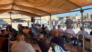خيمة اعتصام في برطعة الشرقية بالداخل المحتل تنديداً بهدم الاحتلال للمنازل وتهجير العائلات
