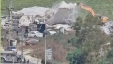 الاحتلال يهدم منشآت قرب مدخل بلدة عرابة جنوب جنين