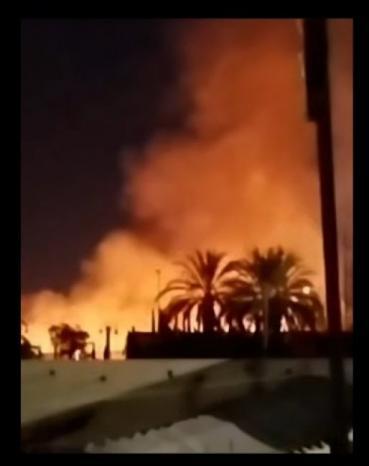 حريق قرب حي الهدف في جنين إثر إطلاق قوات الاحتلال قنابل دخانية