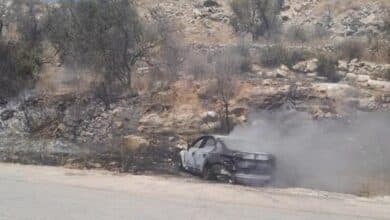 الاحتلال يتسبب بإحراق مركبة قرب بوابة خربثا بني حارث