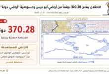 الاحتلال يعلن وضع 370 دونماً من أراضي شرق القدس تحت مسمى "أملاك حكومية" لصالح التوسع الاستيطاني