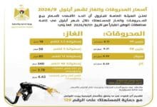 أسعار المحروقات والغاز لشهر أيلول