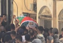 تشييع جثمان الشهيد الفتى جاد الله جاد الله في مخيم الفارعة جنوب طوباس