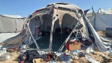 وفاة طفلتين إثر حريق اندلع في خيمة للنازحين بمواصي خان يونس