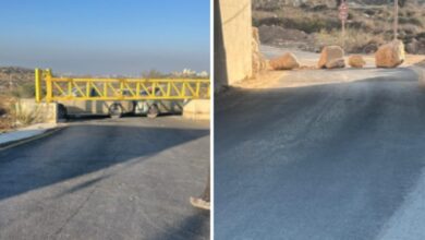 الاحتلال يواصل اغلاق بوابة عين يبرود ويغلق مدخل المغير الوحيد