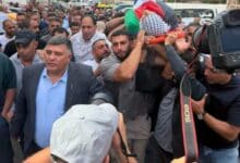 تشييع جثمان الشهيد البزاري في برقة شمال نابلس