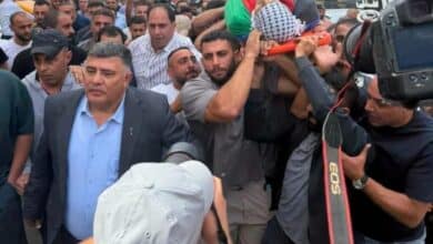 تشييع جثمان الشهيد البزاري في برقة شمال نابلس
