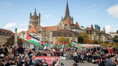 احتجاجات حاشدة في سويسرا تنديدًا بحرب غزة