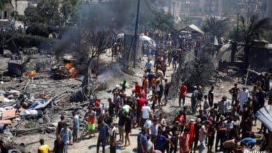 شهيد ومصابون في قصف للاحتلال على شارع الجلاء بمدينة غزة